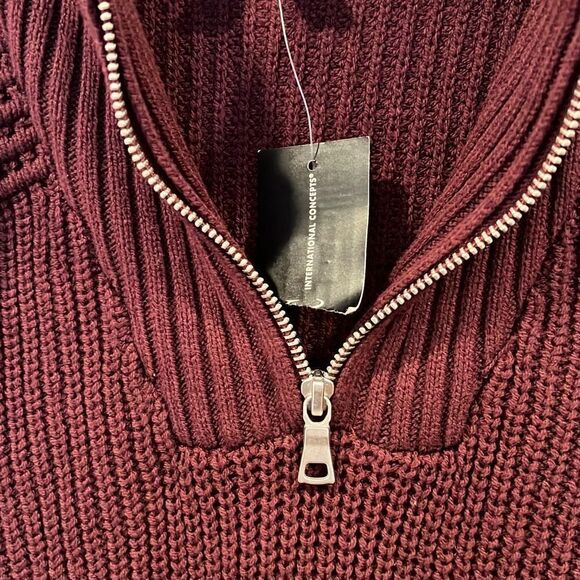 Men’s INC Sweater Maroon Long Sleeve Sz.L NWT - Picture 4 of 5